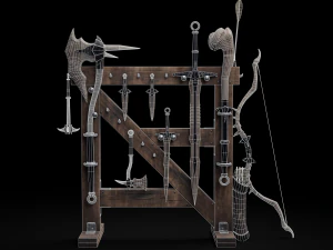 Dragon Bone Weapon Set from Skyrim 3D Model