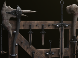 Dragon Bone Weapon Set from Skyrim 3D Model