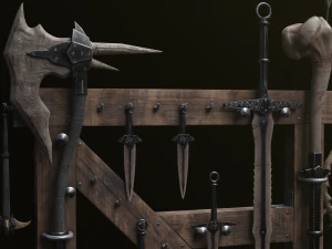 Dragon Bone Weapon Set from Skyrim 3D Model