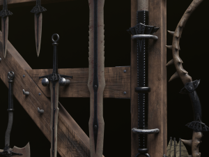Dragon Bone Weapon Set from Skyrim 3D Model