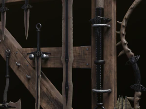 Dragon Bone Weapon Set from Skyrim 3D Model