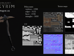 Dragon Bone Weapon Set from Skyrim 3D Model