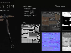 Dragon Bone Weapon Set from Skyrim 3D Model