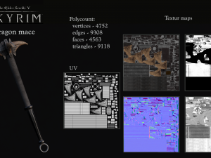 Dragon Bone Weapon Set from Skyrim 3D Model