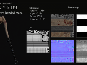 Dragon Bone Weapon Set from Skyrim 3D Model