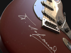 electric guitar pbr high-poly Modello 3D