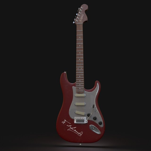 electric guitar pbr high-poly Modello 3D .c4d .max .obj .3ds .fbx .stl .blend 