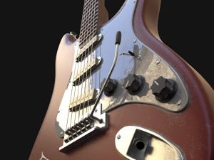 electric guitar pbr high-poly Modello 3D
