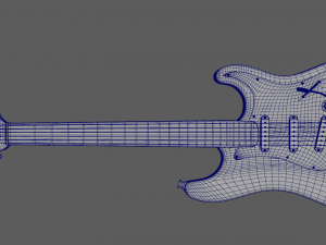 electric guitar pbr high-poly Modello 3D