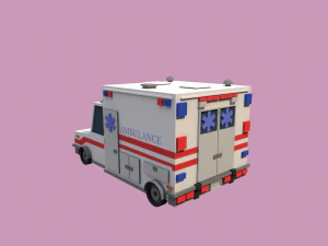 Lowpoly Ambulance 3D Model