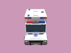 Lowpoly Ambulance 3D Model