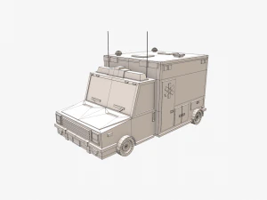 Lowpoly Ambulance 3D Model