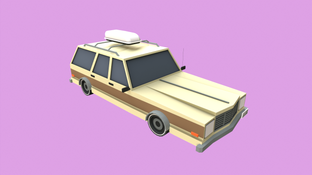 Lowpoly Family car 3D 模型 .c4d .max .obj .3ds .fbx .stl .blend 