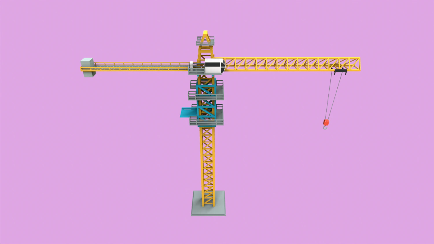 Lowpoly Crane 3D Model .c4d .max .obj .3ds .fbx .stl .blend