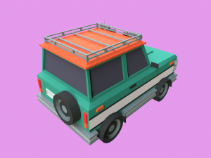 Lowpoly Jeep Model 3D