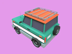 Lowpoly Jeep 3D Model