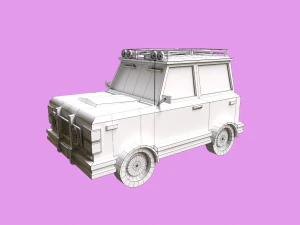 Lowpoly Jeep 3D Model
