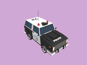 Lowpoly Police Car 3D Model