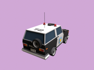 Lowpoly Police Car 3D Model