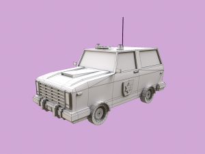 Lowpoly Police Car 3D Model