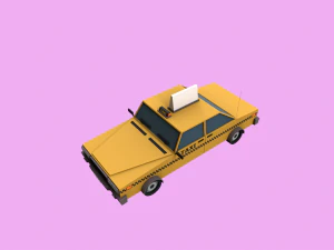 Lowpoly Taxi 3D Model