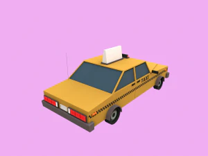 Lowpoly Taxi 3D Model