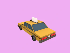 Lowpoly Taxi 3D Model