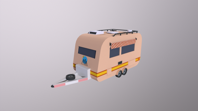 Lowpoly Trailer 3D मॉडल .c4d .max .obj .3ds .fbx .stl .blend 