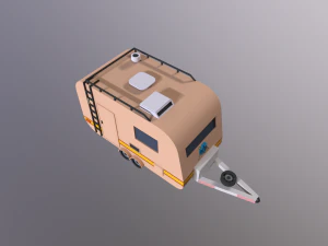Lowpoly Trailer 3D Model