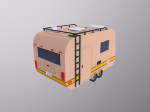 Lowpoly Trailer 3D मॉडल
