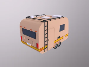Lowpoly Trailer 3D Model