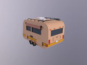 Lowpoly Trailer 3D Model