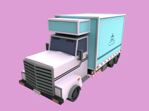 Lowpoly Bakery Truck 3D Model