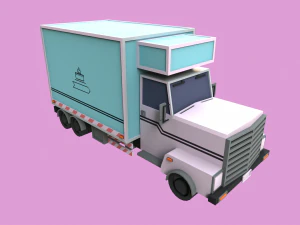 Lowpoly Bakery Truck 3D Model