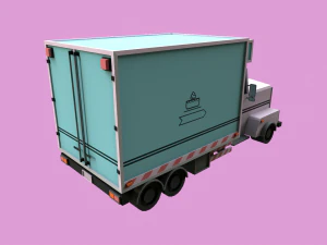 Lowpoly Bakery Truck 3D Model