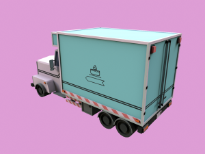 Lowpoly Bakery Truck Modèle 3D
