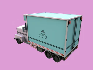 Lowpoly Bakery Truck 3D Model