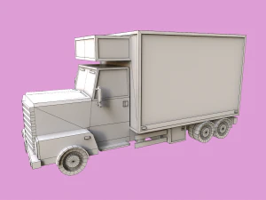 Lowpoly Bakery Truck 3D Model