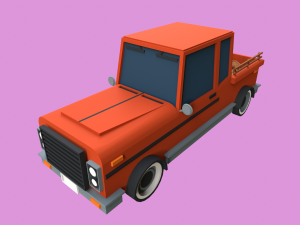 Lowpoly Pickup Truck 3Dモデル