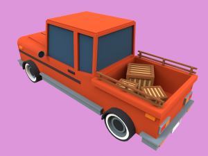 Lowpoly Pickup Truck 3Dモデル