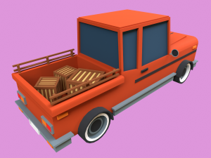 Lowpoly Pickup Truck 3Dモデル