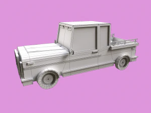 Lowpoly Pickup Truck 3D Model