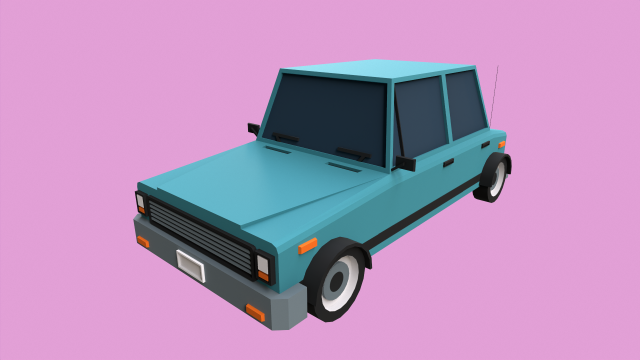 Lowpoly Car Model 3D .c4d .max .obj .3ds .fbx .stl .blend 