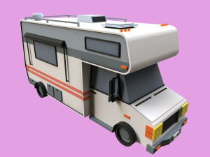 Lowpoly Camper 3D Model