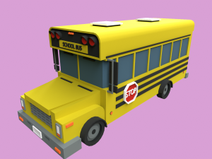 Lowpoly School Bus 3D 模型
