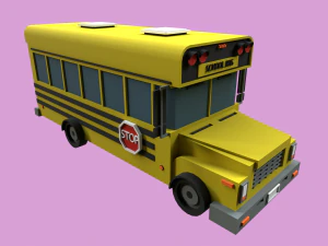Lowpoly School Bus 3D Model