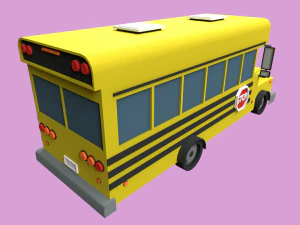 Lowpoly School Bus 3D Model