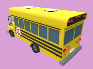 Lowpoly School Bus 3D Model