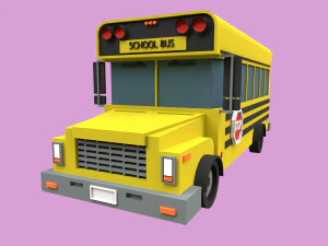 Lowpoly School Bus 3D Model