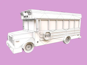 Lowpoly School Bus 3D Model